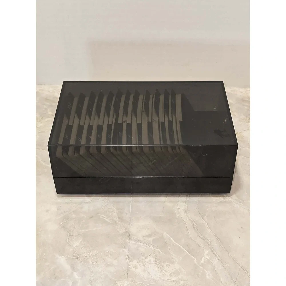 Rolodex Vintage Black Desktop Card File Organizer A-Z Index Box GUC‎ Retro